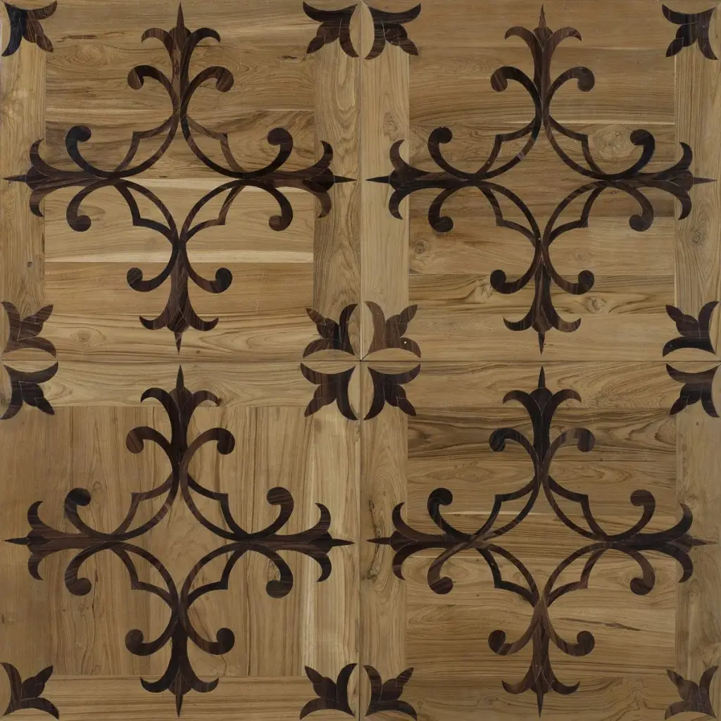 Inlaid antique teak-rosewood 70x70x1.8 cm