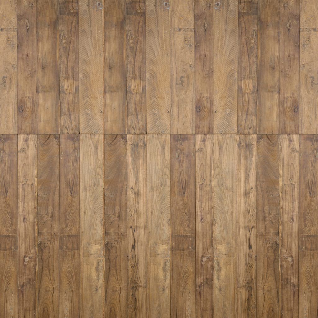 Pavimento in listone di teak antico di prima patina
