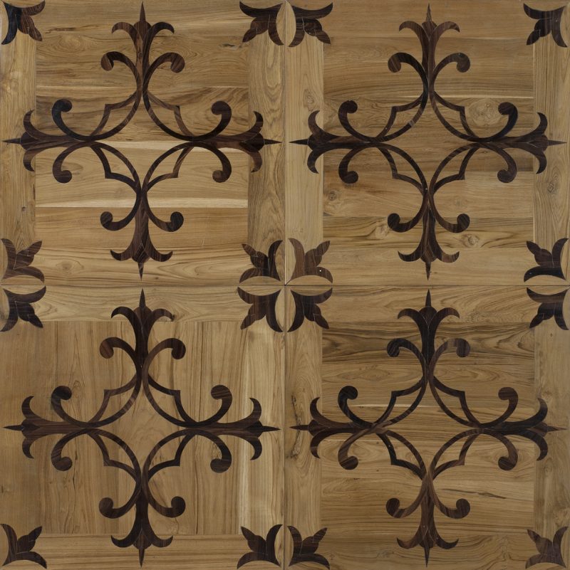 Intarsiato teak-palissandro antico 70x70x1.8 cm