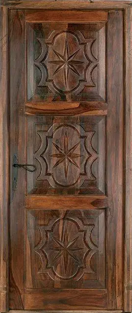 Porta in legno noce daniela massiccio scolpita a mano