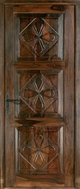 Porta in legno noce daniela massiccio scolpita a mano